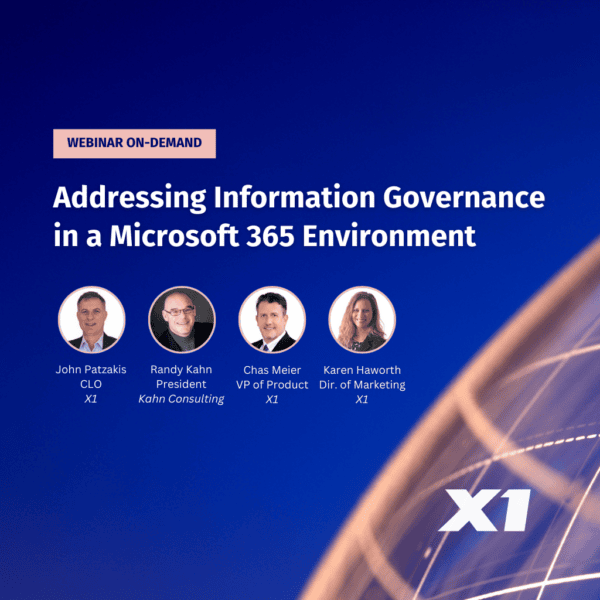 Addressing Information Governance in a M365 Environment Webinar