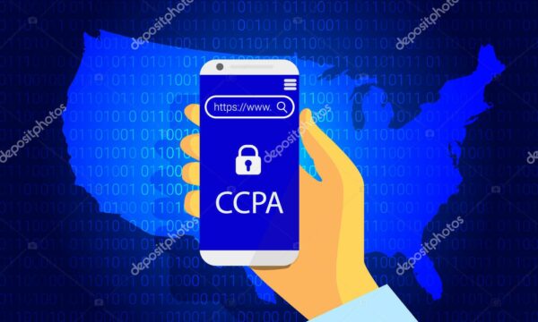 CCPA - California Consumer Privacy Act. vector background. USA data security. Consumer protection for residents of California, United States.