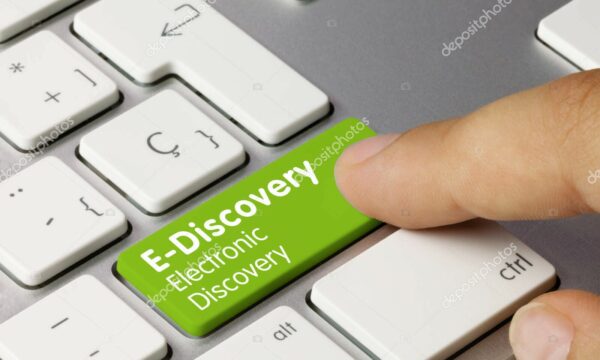 Electronic Discovery - Inscription on Green Keyboard Key.